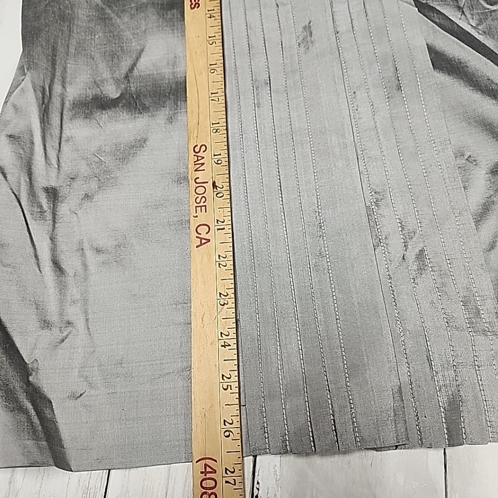 J.S. Thai 100% Silk Womens 2-Piece Set Handmade Plaid Shirt & Pants Silver Sz P - Picture 5 of 16